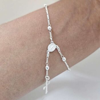 Pulseira Terço Prata 02